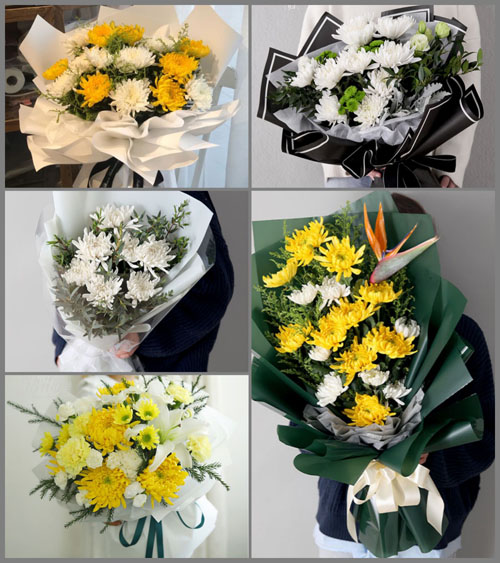 山东青岛胶州市九龙镇人荣村白事花束代送